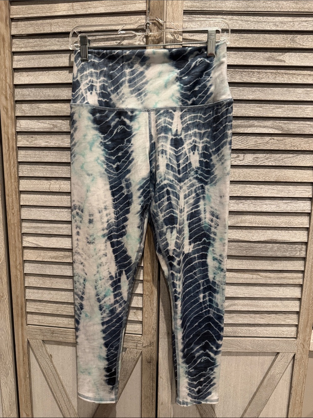 Evolution and Creation Tie-Dye Brianna High Rise Leggings - Navy & White Sz L